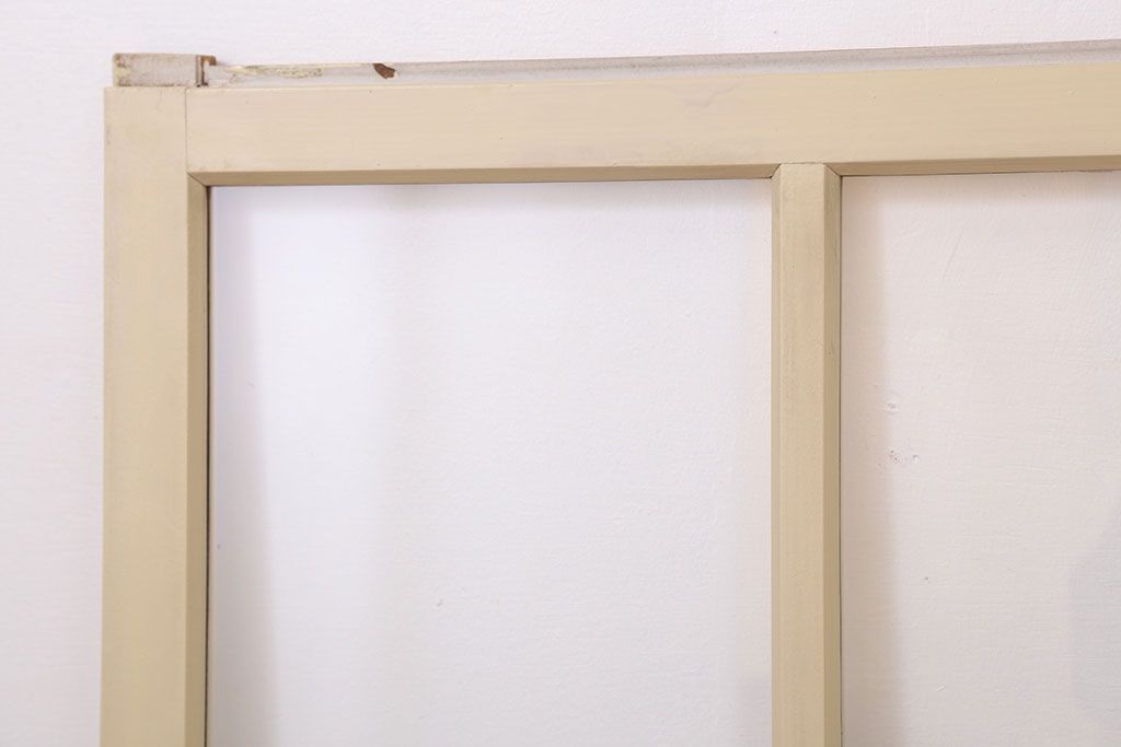 アンティークのペイント引き戸2枚セット(ガラス戸・窓)(3)