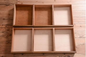 アンティーク家具　ネームプレート取っ手!三方ナラ材のアンティークチェスト(小引き出し)(2)