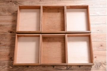 アンティーク家具　ネームプレート取っ手!三方ナラ材のアンティークチェスト(小引き出し)(2)