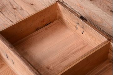 アンティーク家具　前面桐材!古い木の味わい深いアンティーク帳場箪笥(桐箪笥、桐たんす)