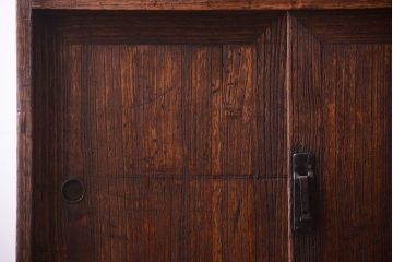 アンティーク家具　前面桐材!古い木の味わい深いアンティーク帳場箪笥(桐箪笥、桐たんす)