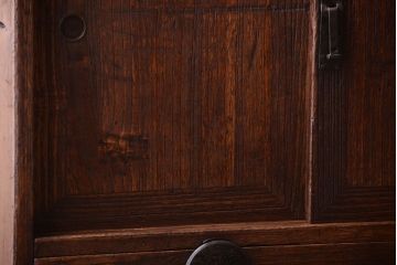 アンティーク家具　前面桐材!古い木の味わい深いアンティーク帳場箪笥(桐箪笥、桐たんす)