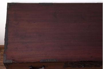 アンティーク家具　明治大正期!漆が綺麗な前面檜材の最上箪笥(衣装箪笥)