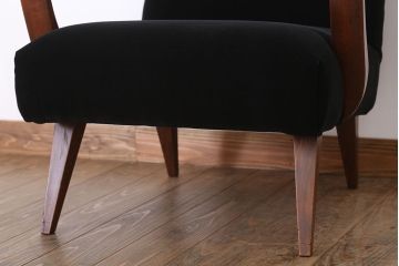 レトロ家具　シンプルでレトロなアンティーク1人掛けアームソファ(1)