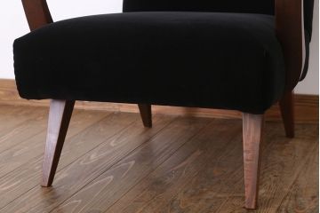 レトロ家具　シンプルでレトロなアンティーク1人掛けアームソファ(2)