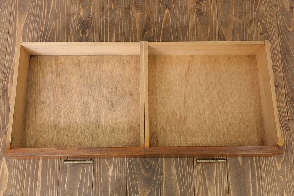 アンティーク家具　結霜ガラス入り!和製アンティーク収納棚