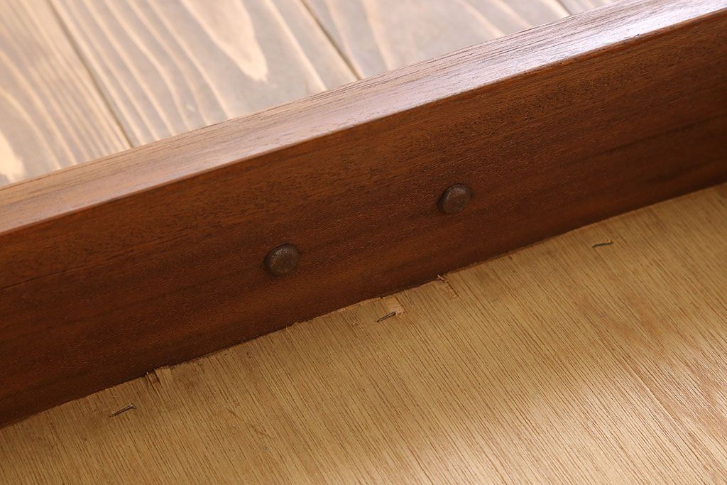 アンティーク家具　結霜ガラス入り!和製アンティーク収納棚