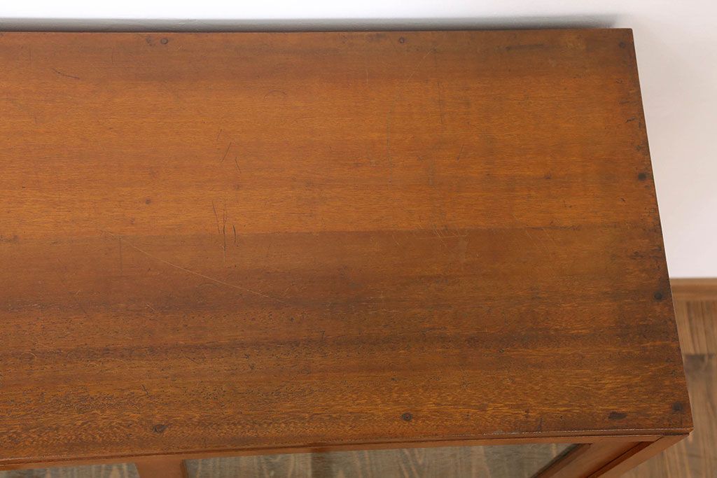 アンティーク家具　結霜ガラス入り!和製アンティーク収納棚