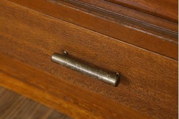 アンティーク家具　結霜ガラス入り!和製アンティーク収納棚