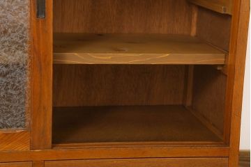 アンティーク家具　結霜ガラス入り!和製アンティーク収納棚