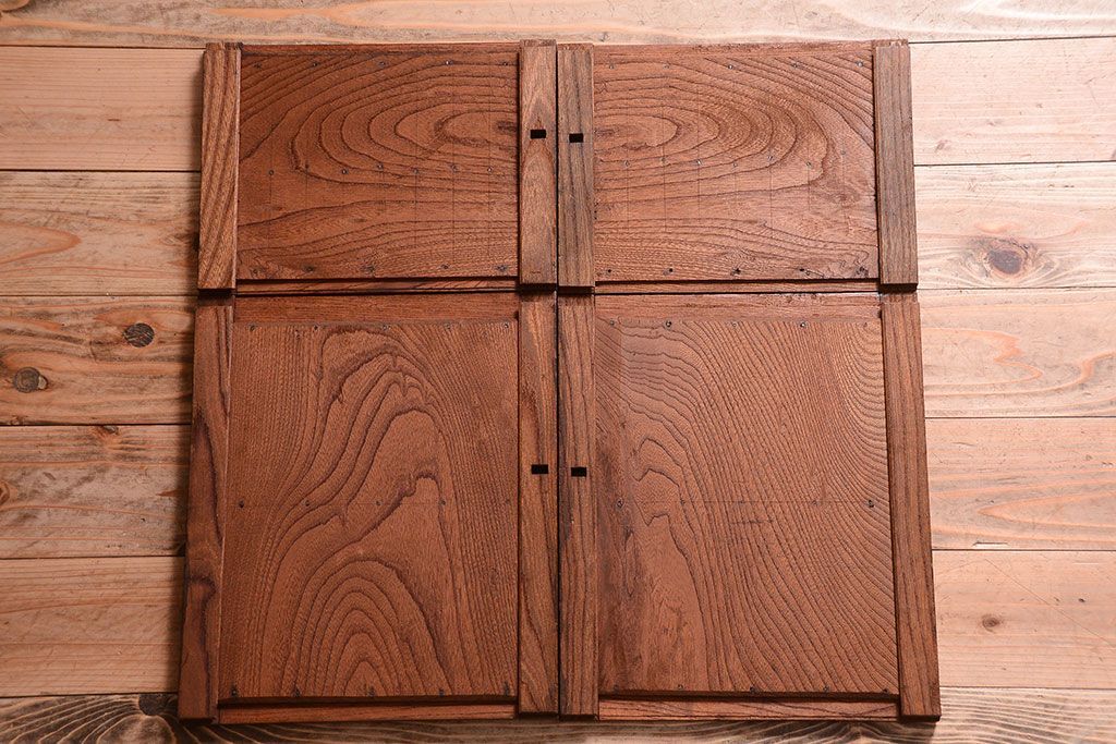 アンティーク家具　古民具・骨董　前面欅材!金具が厚く上質なアンティーク帳場箪笥