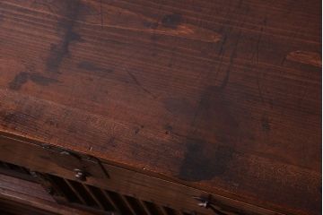 アンティーク家具　古民具・骨董　前面欅材!金具が厚く上質なアンティーク帳場箪笥