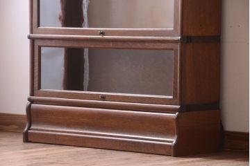 アンティーク家具　イギリスアンティーク グローブヴェルニッケ社製　オーク材のスタッキングブックケース(2)