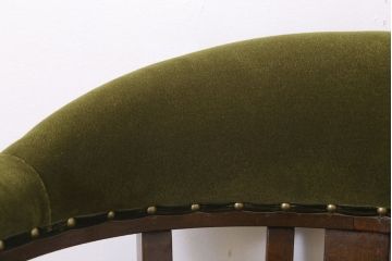 アンティーク家具　大正ロマン　ナラ材製　背もたれ付アンティーク回転椅子