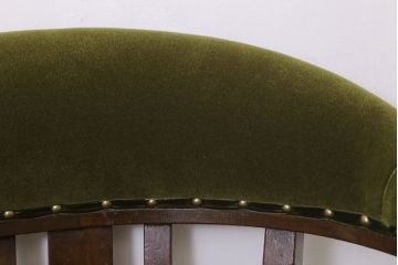 アンティーク家具　大正ロマン　ナラ材製　背もたれ付アンティーク回転椅子