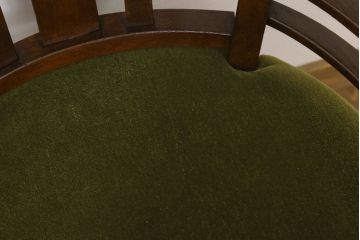 アンティーク家具　大正ロマン　ナラ材製　背もたれ付アンティーク回転椅子