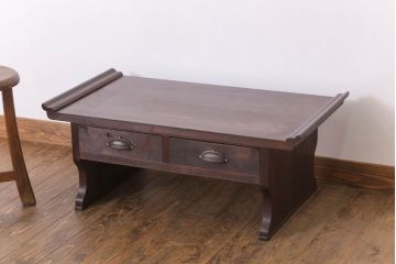アンティーク家具　檜材　筆返し付き!和製アンティーク文机