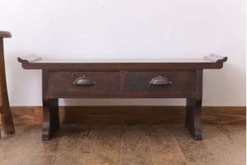 アンティーク家具　檜材　筆返し付き!和製アンティーク文机