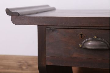 アンティーク家具　檜材　筆返し付き!和製アンティーク文机