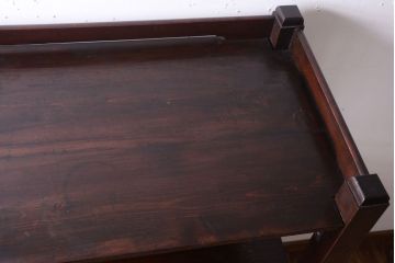 アンティーク家具　古い木の骨太なアンティーク飾り棚(ディスプレイラック)