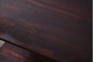 アンティーク家具　古い木の骨太なアンティーク飾り棚(ディスプレイラック)