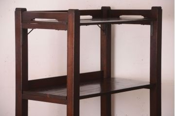 アンティーク家具　古い木の骨太なアンティーク飾り棚(ディスプレイラック)