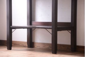 アンティーク家具　古い木の骨太なアンティーク飾り棚(ディスプレイラック)