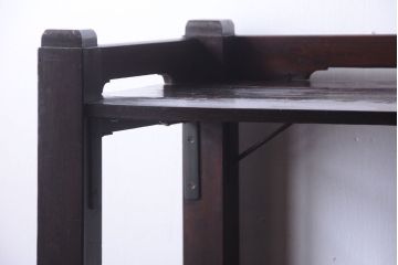 アンティーク家具　古い木の骨太なアンティーク飾り棚(ディスプレイラック)