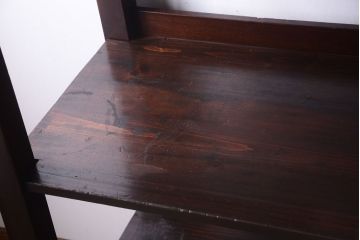 アンティーク家具　古い木の骨太なアンティーク飾り棚(ディスプレイラック)