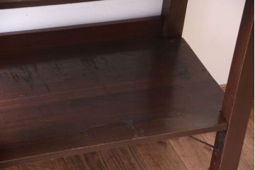 アンティーク家具　古い木の骨太なアンティーク飾り棚(ディスプレイラック)