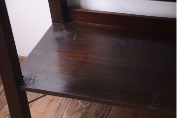 アンティーク家具　古い木の骨太なアンティーク飾り棚(ディスプレイラック)