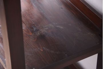 アンティーク家具　古い木の骨太なアンティーク飾り棚(ディスプレイラック)