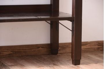 アンティーク家具　古い木の骨太なアンティーク飾り棚(ディスプレイラック)