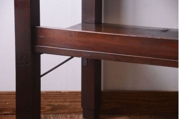 アンティーク家具　古い木の骨太なアンティーク飾り棚(ディスプレイラック)