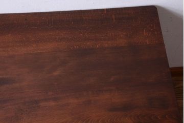 アンティーク家具　ダークグレーペイントの小ぶりな片袖机(デスク)