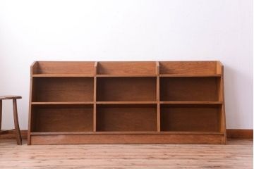 アンティーク家具　台形!和製アンティーク　古い木の本棚