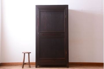 アンティーク家具　明治期　脚付き!古い木製の縦型収納棚(収納箪笥)