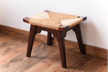 中古美品　松本民芸家具　#514型　ラッシスツール　柳宗悦氏デザイン(定価60900円)