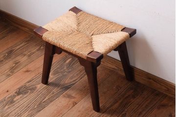 中古美品　松本民芸家具　#514型　ラッシスツール　柳宗悦氏デザイン(定価60900円)