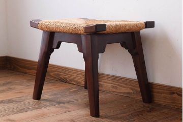 中古美品　松本民芸家具　#514型　ラッシスツール　柳宗悦氏デザイン(定価60900円)