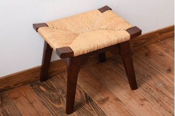 中古美品　松本民芸家具　#514型　ラッシスツール　柳宗悦氏デザイン(定価60900円)