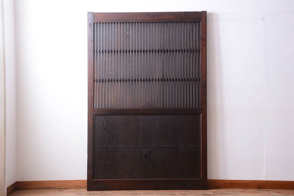 明治大正期　古民具・骨董　すりガラス入り!アンティーク蔵戸(玄関戸)