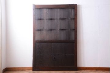 明治大正期　古民具・骨董　すりガラス入り!アンティーク蔵戸(玄関戸)