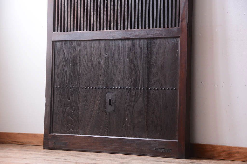 明治大正期　古民具・骨董　すりガラス入り!アンティーク蔵戸(玄関戸)