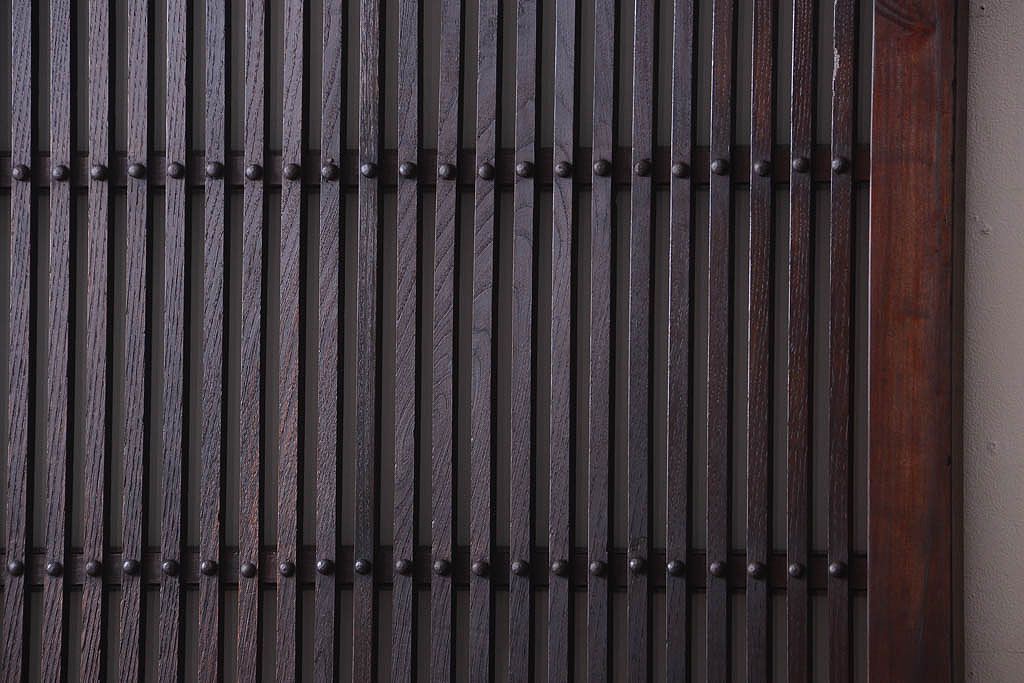 明治大正期　古民具・骨董　すりガラス入り!アンティーク蔵戸(玄関戸)