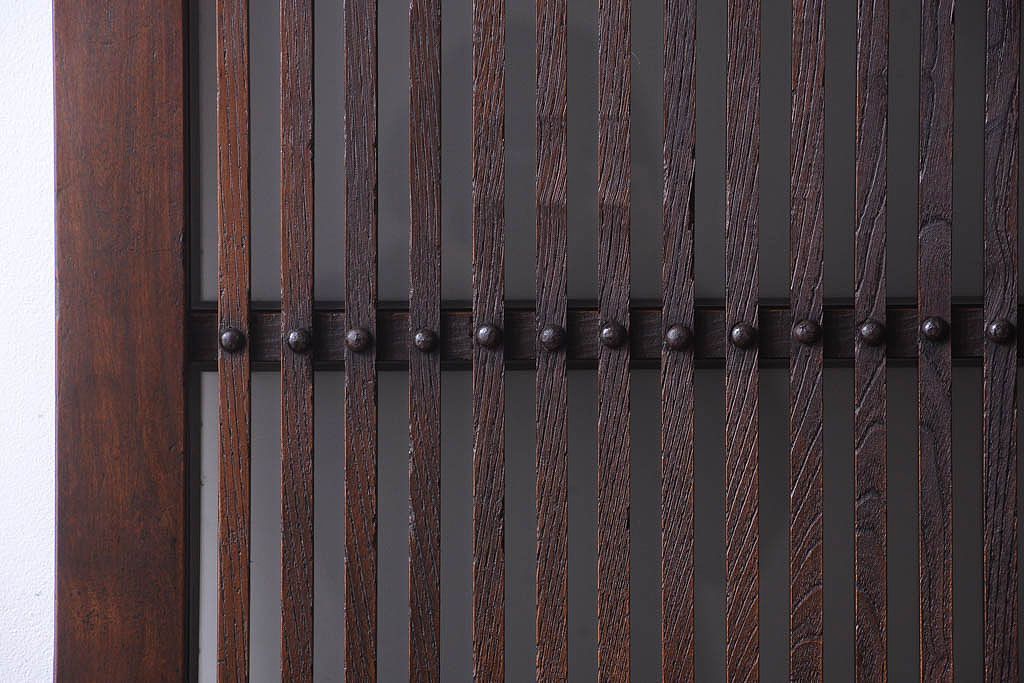 明治大正期　古民具・骨董　すりガラス入り!アンティーク蔵戸(玄関戸)