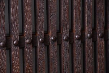 明治大正期　古民具・骨董　すりガラス入り!アンティーク蔵戸(玄関戸)