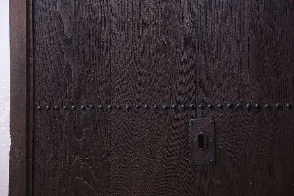 明治大正期　古民具・骨董　すりガラス入り!アンティーク蔵戸(玄関戸)
