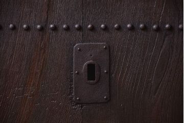 明治大正期　古民具・骨董　すりガラス入り!アンティーク蔵戸(玄関戸)