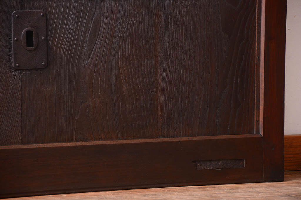 明治大正期　古民具・骨董　すりガラス入り!アンティーク蔵戸(玄関戸)